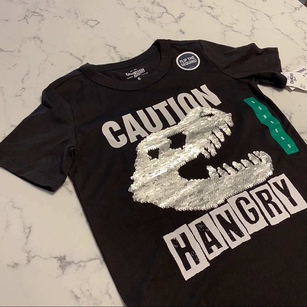 Oshkosh Flip Sequin Dinosaur Tee Short Sleeve - Picture 7 of 11